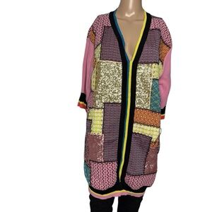 Antonio Marras Designer Vintage Colorful Patchwork Sweater Dress